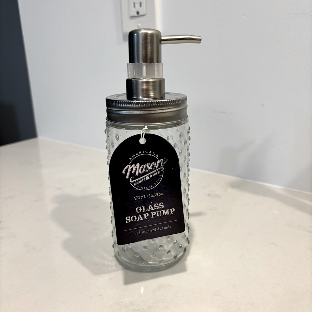 Mason Glass Soap Pump Dispenser
